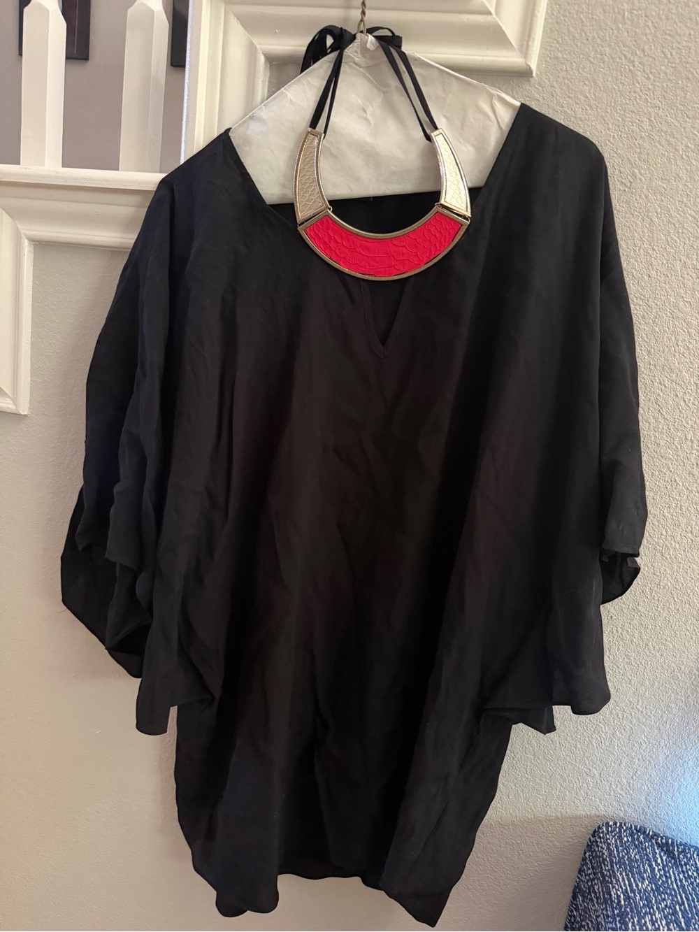Marciano Black Flowing V-Neck Tunic
